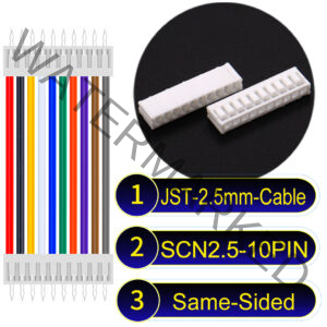 JST 2.5mm SCN2.5 10Pin Same-Side-Head Cable