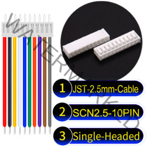 JST 2.5mm SCN2.5 10Pin Single-Headed Cable