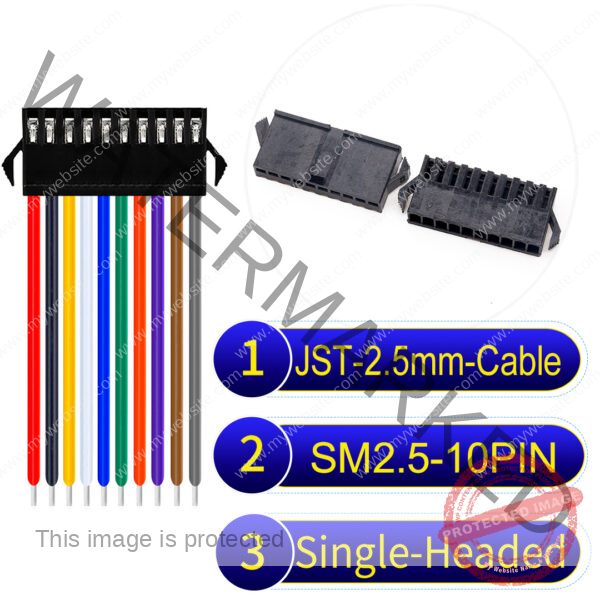 JST 2.5mm SM2.54 10Pin Single-Headed Cable