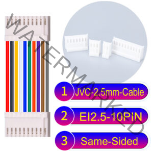 JVC 2.5mm 10-Pin Same-Side-Head 22AWG PVC Cable