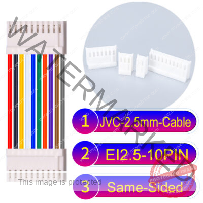 JVC 2.5mm 10-Pin Same-Side-Head 22AWG PVC Cable