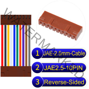 JAE 2.5mm 10-Pin Reverse-Side-Head 22AWG PVC Cable