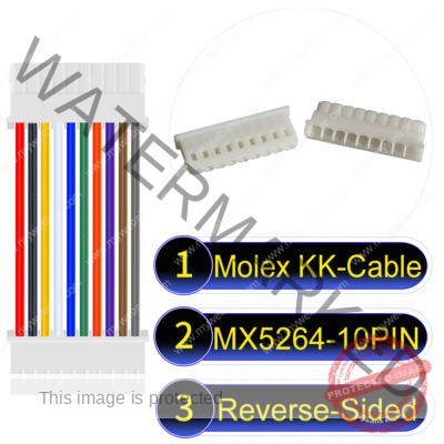 Molex KK 2.54mm MX5264 10Pin Reverse-Side-Head Cable