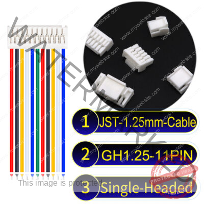 JST GH1.25mm 11-Pin Single-Headed 28AWG PVC Cable