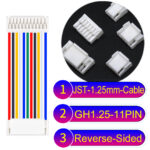 JST GH1.25mm 11-Pin Reverse-Side-Head 28AWG PVC Cable