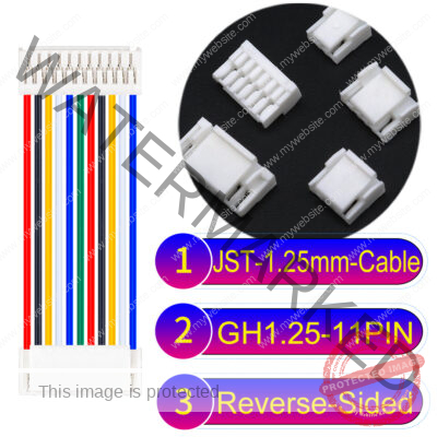 JST GH1.25mm 11-Pin Reverse-Side-Head 28AWG PVC Cable