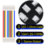 JST GH1.25mm 11-Pin Same-Side-Head 28AWG PVC Cable