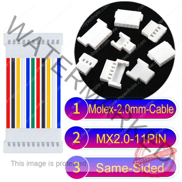 Molex MX2.0mm 11-Pin Male Same-Side-Head Cable