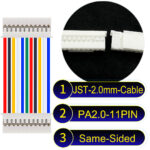 JST PA2.0 11Pin Same-Side-Head Cable