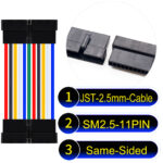 JST 2.5mm SM2.54 11Pin Female Same-Side-Head Cable