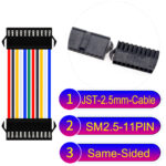 JST 2.5mm SM2.54 11Pin Male Same-Side-Head Cable