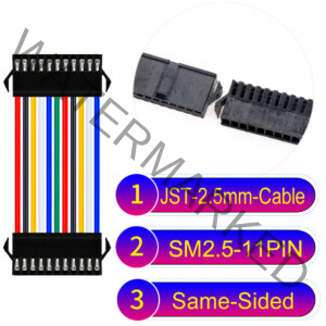 JST 2.5mm SM2.54 11Pin Male Same-Side-Head Cable