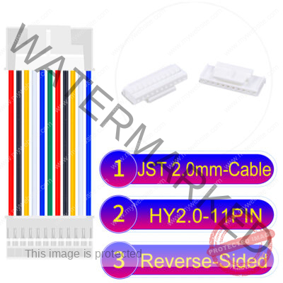 JST HY2.0mm 11-Pin Reverse-Side-Head 22AWG PVC Cable