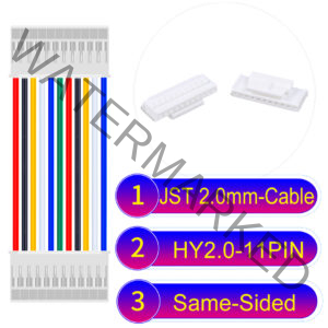 JST HY2.0mm 11-Pin Same-Side-Head 22AWG PVC Cable