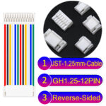 JST GH1.25mm 12-Pin Reverse-Side-Head 28AWG PVC Cable