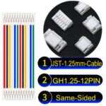 JST GH1.25mm 12-Pin Same-Side-Head 28AWG PVC Cable