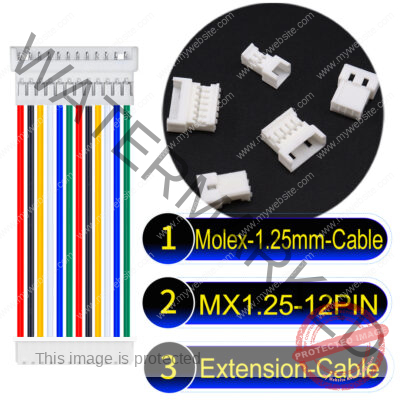 Molex MX1.25mm Picoblade 12-Pin Male Female Extension Cable 28AWG UL1571 Cable