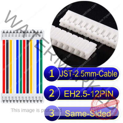 JST EH2.5 12-Pin Same-Side-Head 2.5mm PVC Cable