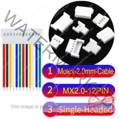 Molex MX2.0mm 12-Pin Male Single-Headed Cable