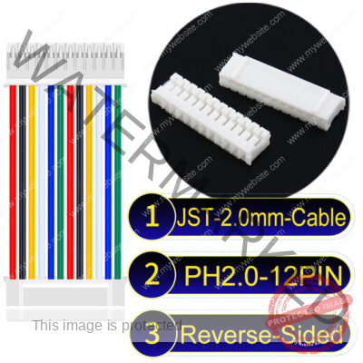 JST 2.0mm PH2.0 12Pin Reverse-Side-Head Cable