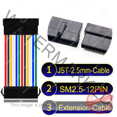 JST 2.5mm SM2.54 12Pin Male Female Extension Cable