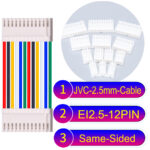 JVC 2.5mm 12-Pin Same-Side-Head 22AWG PVC Cable