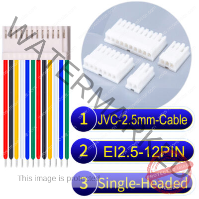 JVC 2.5mm 12-Pin Single-Headed 22AWG PVC Cable