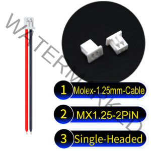 Molex MX1.25mm Picoblade 2-Pin Single-Headed 28AWG UL1571 Cable