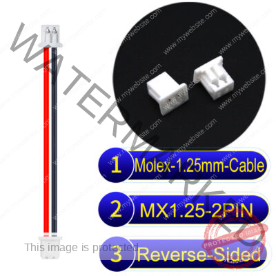 Molex MX1.25mm Picoblade 2-Pin Reverse-Side-Head 28AWG UL1571 Cable