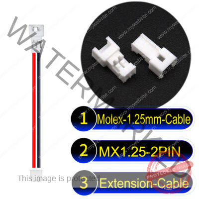 Molex MX1.25mm Picoblade 2-Pin Male Female Extension Cable 28AWG UL1571 Cable