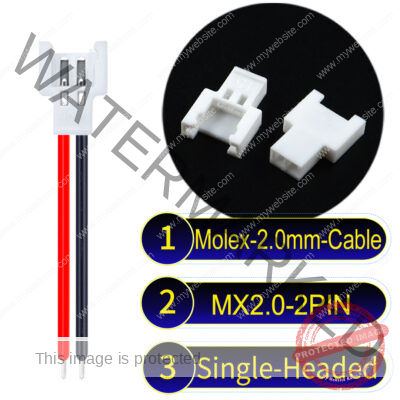 Molex MX2.0mm 2-Pin Female Single-Headed Cable