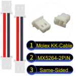 Molex KK 2.54mm MX5264 2Pin Same-Side-Head Cable