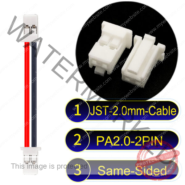 JST PA2.0 2Pin Same-Side-Head Cable