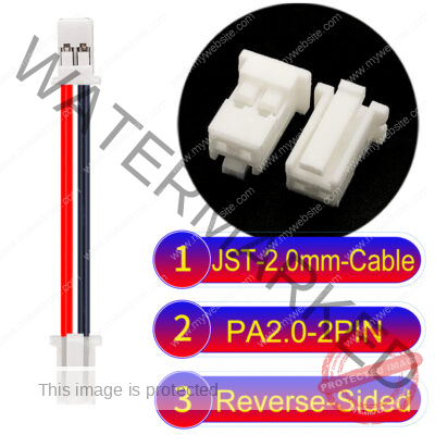 JST PA2.0 2Pin Reverse-Side-Head Cable