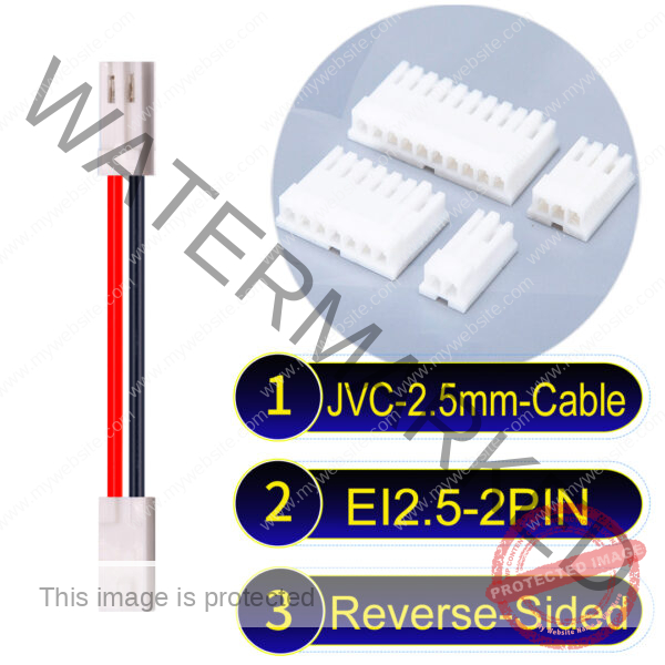 JVC 2.5mm 2-Pin Reverse-Side-Head 22AWG PVC Cable