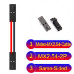 Molex 2.54mm MX2.54 2Pin Same-Side-Head Cable
