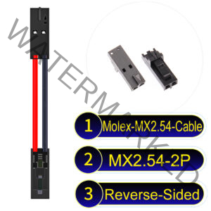 Molex 2.54mm MX2.54 2Pin Reverse-Side-Head Cable