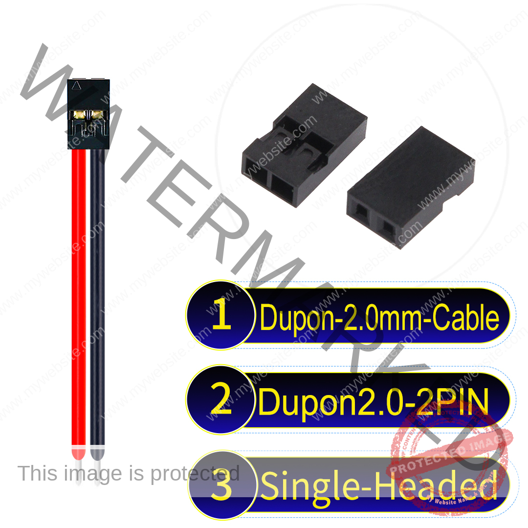 Dupont 2.0mm 2Pin Single-Headed Cable