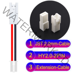 JST HY2.0mm 2-Pin Extension Cable 22AWG PVC Cable