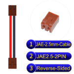 JAE 2.5mm 2-Pin Reverse-Side-Head 22AWG PVC Cable