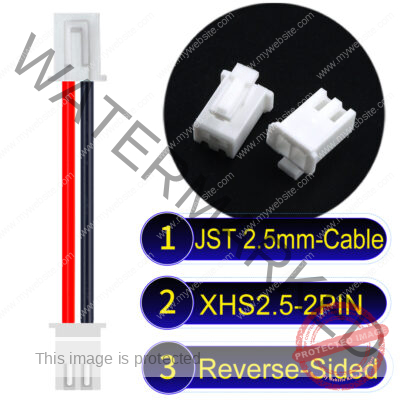 JST XHS2.5 with Belt Lock 2Pin Reverse-Side-Head Cable