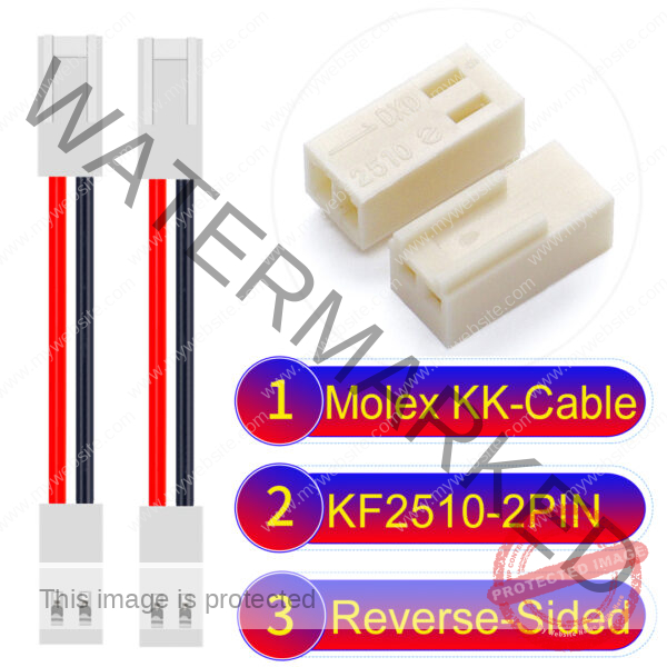 Molex KK-Cable KF2510 2-Pin Reverse-Side-Head PVC Cable