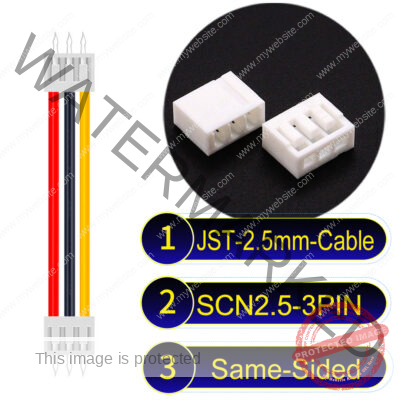 JST 2.5mm SCN2.5 3Pin Same-Side-Head Cable