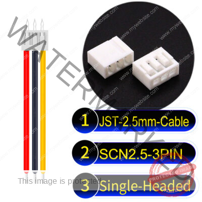 JST 2.5mm SCN2.5 3Pin Single-Headed Cable