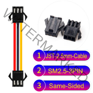 JST 2.5mm SM2.54 3Pin Male Same-Side-Head Cable