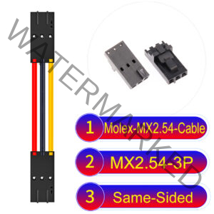 Molex 2.54mm MX2.54 3Pin Same-Side-Head Cable