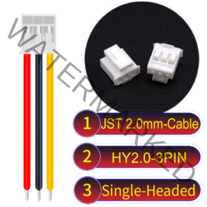 JST HY2.0mm 3-Pin Single-Headed 22AWG PVC Cable