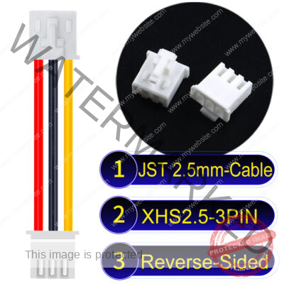 JST XHS2.5 with Belt Lock 3Pin Reverse-Side-Head Cable