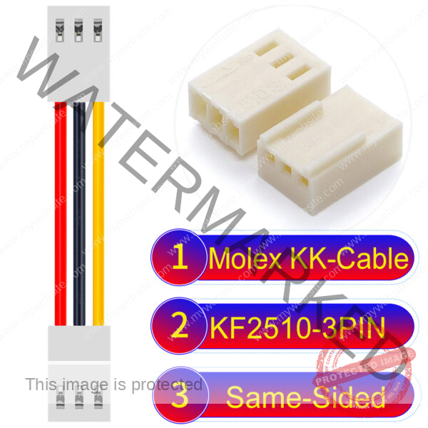 Molex KK-Cable KF2510 3-Pin Same-Side-Head PVC Cable