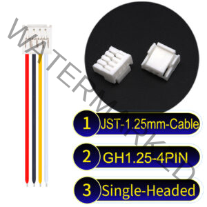 JST GH1.25mm 4-Pin Single-Headed 28AWG PVC Cable